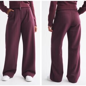 ABERCROMBIE & FITCH Sloane Tailored Wide Leg Pant Red Wine Purple Sz 27 {3J12}